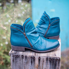 Stiefelette Damen Komfort Herbst | Modisch Reißverschluss in Blau