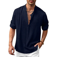 Declan - Bequemes & Styliches Herrenhemd in Marineblau