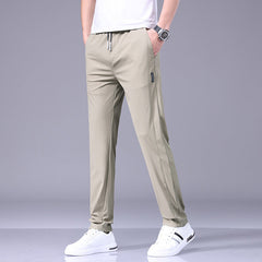 Taro | Komfort Premium Hose mit klarem Schnitt in Khaki (Mit Kordelzug)