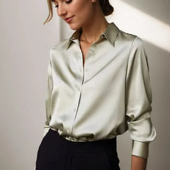 Aspyn - Lässige lockere Bluse in Grün