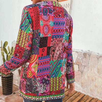 Mehrfarbige Strickjacke für Frauen