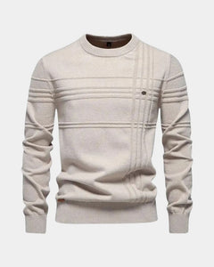Nikolaj | Herren Baumwollpullover – Klassischer Baumwolle Pullover Herren in Beige