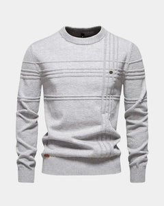Nikolaj | Herren Baumwollpullover – Klassischer Baumwolle Pullover Herren in Hellgrau