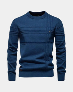 Nikolaj | Herren Baumwollpullover – Klassischer Baumwolle Pullover Herren in Blau