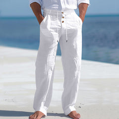 Nilo | Leichte Leinen Sommerhose in Weiß