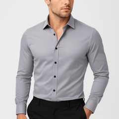 Matthias | Herren Stretch Businesshemd in Grau