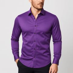 Benjamin | Herren Slim Fit Stretchhemd in Lila