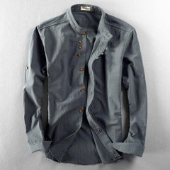 Frank | Herren Japanisches Button Hemd in Grau