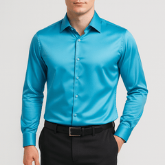 Gregory | Herren Slim Fit Business Stretchhemd in Blau