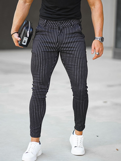 Nolan | Gestreifte Hose in Schwarz