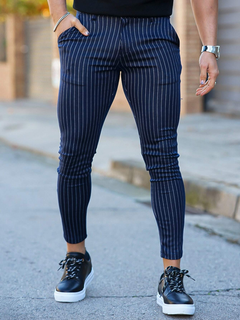 Nolan | Gestreifte Hose in Blau