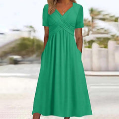 Jamaica - Elegantes Midikleid wit Bauchabdeckung in Grün