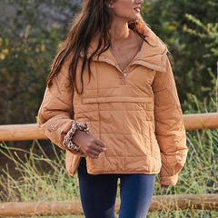Tatiana | Pufferpullover in Khaki
