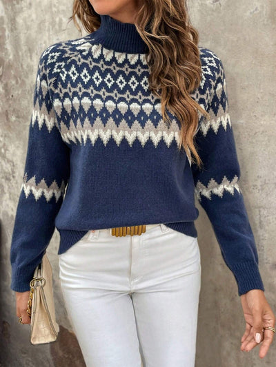 Giyann - Jacquard-Strickpullover - Gemütlicher Rollkragen