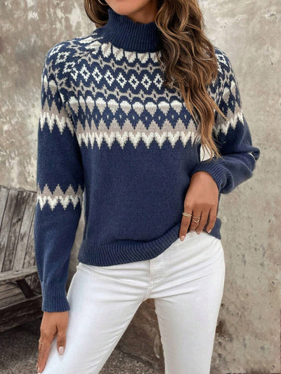 Giyann - Jacquard-Strickpullover - Gemütlicher Rollkragen