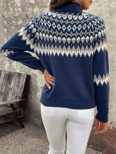 Giyann - Jacquard-Strickpullover - Gemütlicher Rollkragen