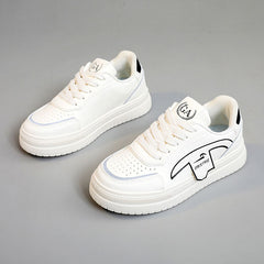 Damen Sneakers mit dämpfender Laufsohle und sportlichem Design in Beige