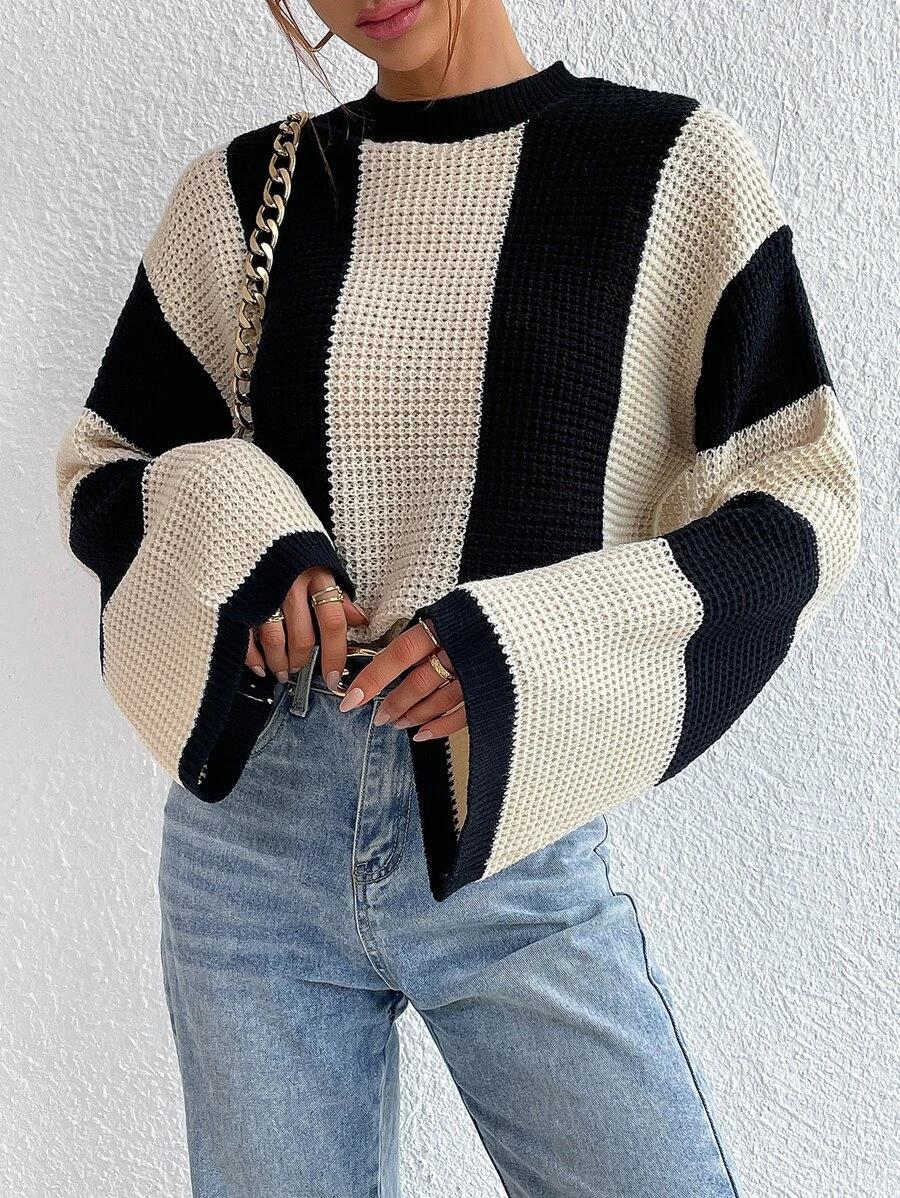 Damen RUNDHALS LANGARM STRICKPULLOVER | KOMFORTABEL, MODERN, VIELSEITIG