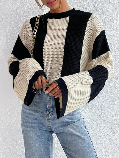 Damen RUNDHALS LANGARM STRICKPULLOVER | KOMFORTABEL, MODERN, VIELSEITIG