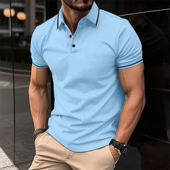 Maximillian | Herren Polohemd in Himmelblau