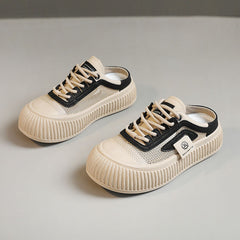 Damen lässige Sneaker mit atmungsaktiver Mesh-Oberfläche und rutschfester Gummisohle in Schwarz