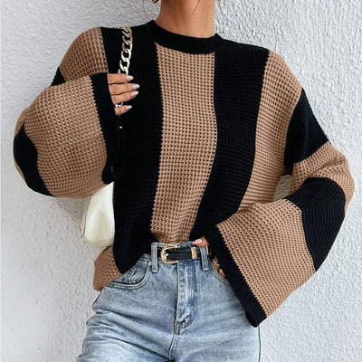 Damen RUNDHALS LANGARM STRICKPULLOVER | KOMFORTABEL, MODERN, VIELSEITIG