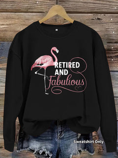 Damen Sweatshirt mit einzigartigem Flamingo-Motiv und inspirierendem Aufdruck in Schwarz