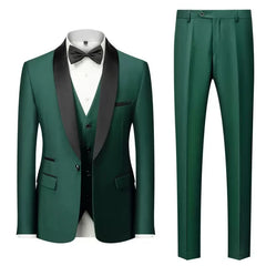 Herren Klassisch Hochzeitsgast Anzug | Slim Fit in Grün / 3 Pcs Satz