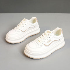 Damen modische Sneakers mit dämpfender Laufsohle und sportlichem Design in Beige