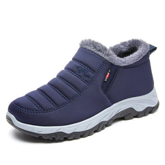 Winterschuhe Herren | Slip-On Stiefel Knöchelhoch Niedriger Schnitt in Blau
