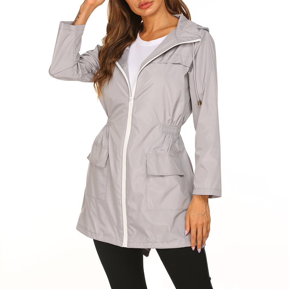 Damen Regenjacke mit Kapuze | Lang