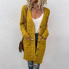 DamenMODE CARDIGAN PULLOVER | MODERNER STIL, KOMFORTABEL, VIELSEITIG in Erdig Gelb