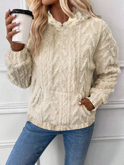 DAME PULLOVER MIT KAPUZE | WEICHER PLÜSCH KOMFORT