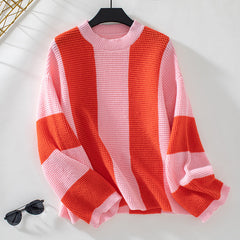 DAME LAESSIGER RUNDHALS STRICKPULLOVER | MODERN, BEQUEM, STILVOLL in Orange