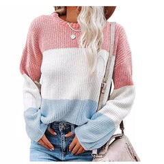 DAMES PULLOVER MIT LATERNENÄRMELN | ELEGANTER, BEQUEMER STIL in Pink