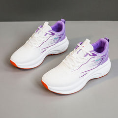 Damen Sportliche Laufschuhe mit atmungsaktivem Obermaterial und dämpfender Sohle in Weißlila