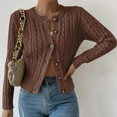 Trendige Strickjacke mit Knopfleiste für Damen | Langarm