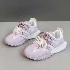 Damen Sportliche Luxus Sneakers mit atmungsaktiver Netzoberfläche und dämpfender Sohle in Lila