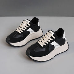 Damen Komfortable Sneakers mit warmem Innenfutter in Schwarz