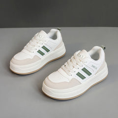 Damen modische Sneakers mit komfortabler Dämpfung und atmungsaktivem Obermaterial in Weißgrün