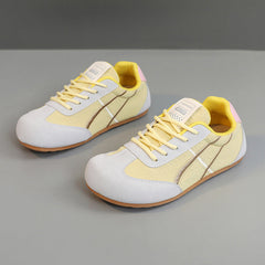 Damen modische Sneakers mit atmungsaktivem Obermaterial und rutschfester Sohle in Gelb