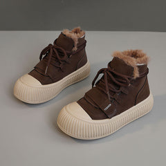 Damen Winter Sneakers mit kuscheligem Fleece-Futter und rutschfester Sohle in Braun