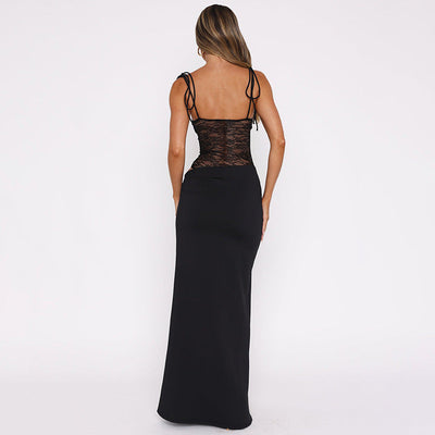 Rina | Lange Spitzenkleid
