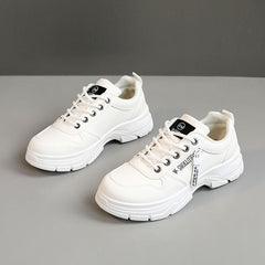 Damen Sportliche Sneakers mit dickem Sohlenprofil und atmungsaktivem Obermaterial in Creme