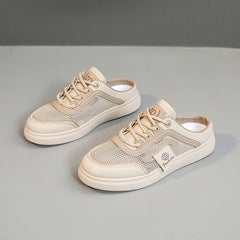 Damen modische Freizeitsneaker im lässigen Stil mit atmungsaktivem Mesh-Obermaterial in Khaki