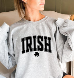 Damen Sweatshirt mit aktuellen irischen Design-Highlights in Hellgrau