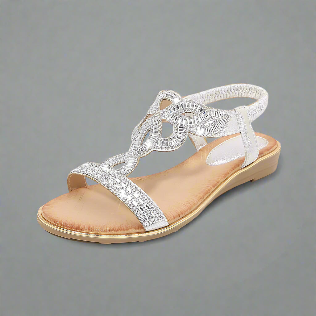 Wally | Handgefertigte goldene Sandale mit bequemer Passform