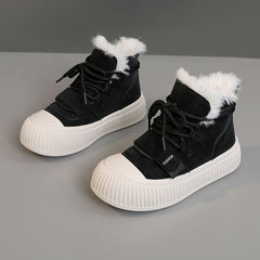 Damen Winter Sneakers mit kuscheligem Fleece-Futter und rutschfester Sohle in Schwarz