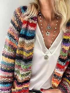 BUNTER ISLÄNDISCHER PULLOVER | ELEGANTER WARMHALTER in Regenbogenfarbe