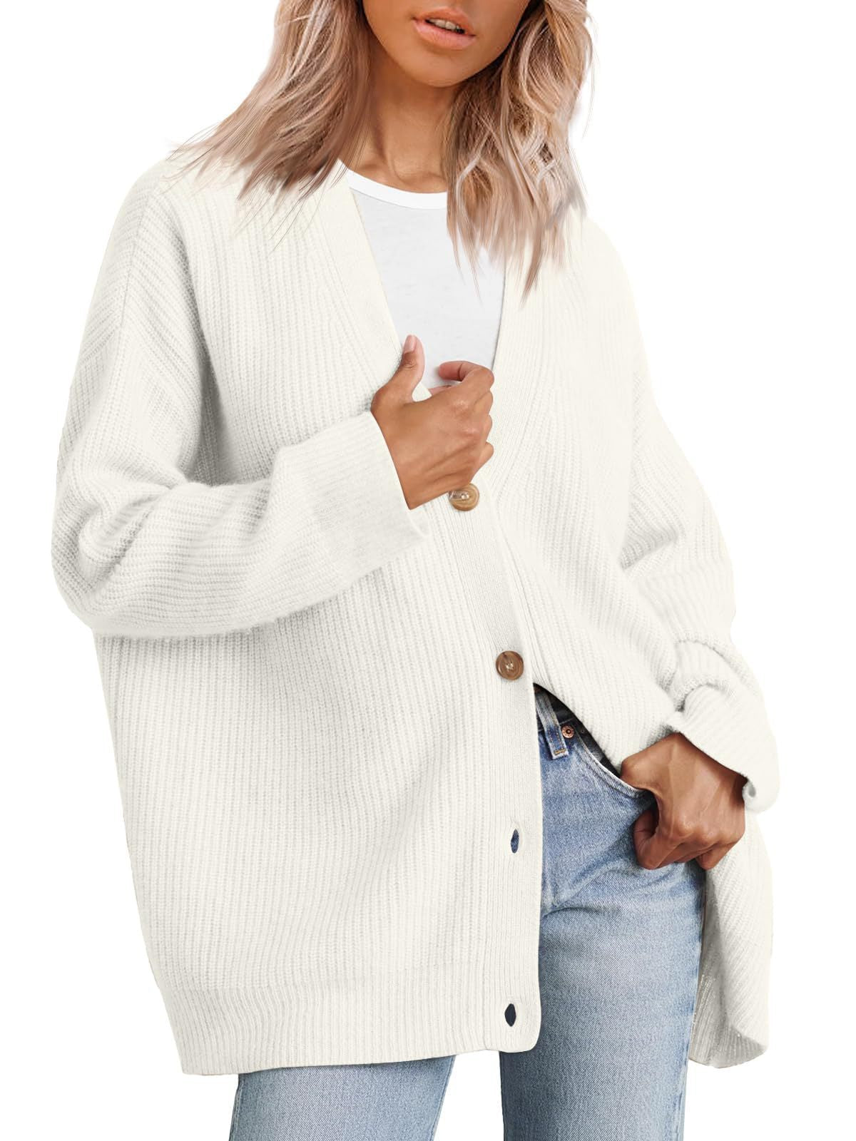 Damen-Strickjacke in Übergrößer | Gestreift